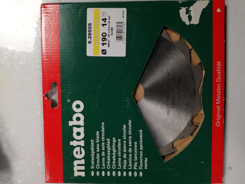 ELMAS TESTERE METABO 190*14 DİŞ