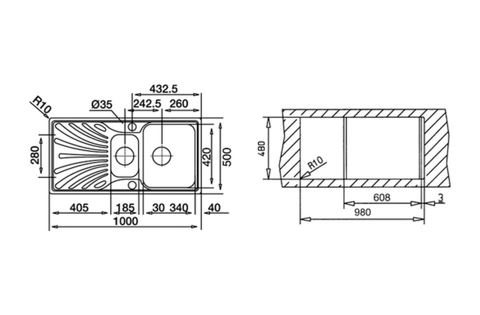 Teka Princess 60 1½B 1D Mikroketen Yüzey, Sol Damlalıklı Eviye