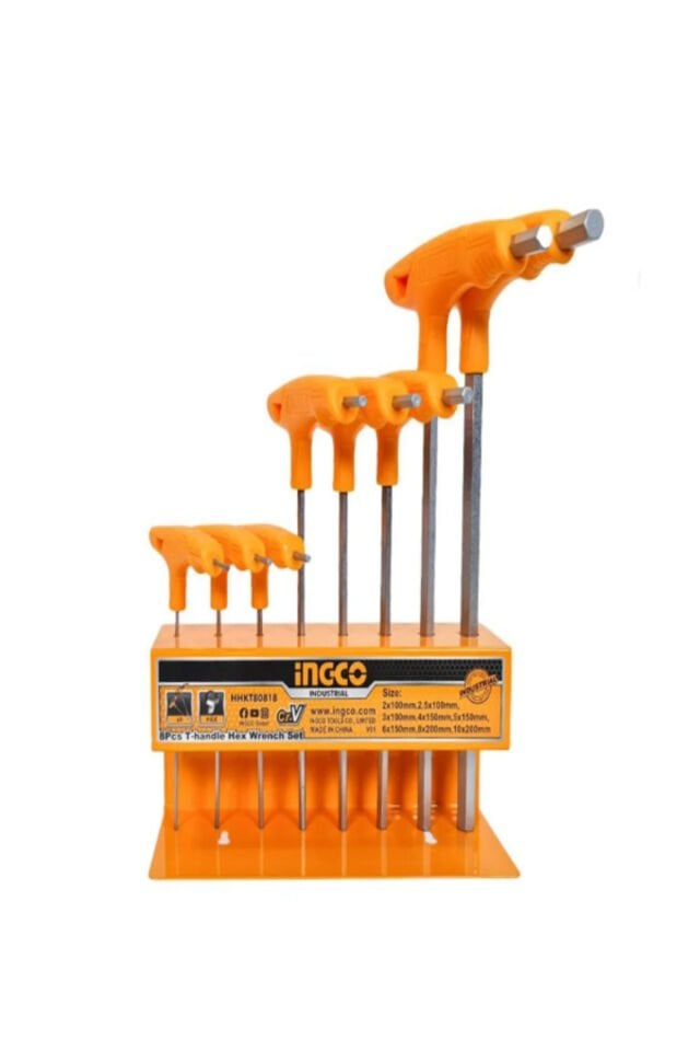 Ingco HHKT80818 8'li T Kollu Alyan Anahtar Seti