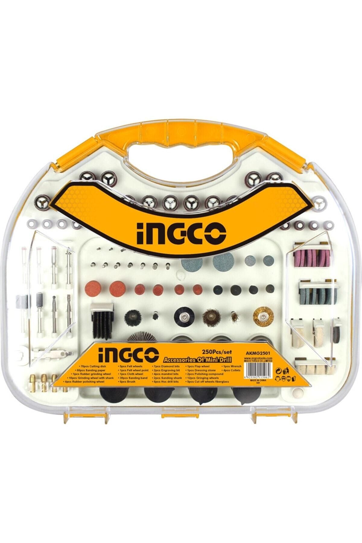 Ingco Akmg2501 Profesyonel 250 Parça Gravür Oyma Kesme Zımparalama Seti