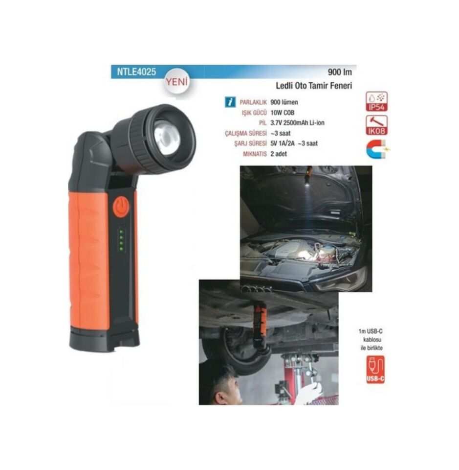 NT TAMİRCİ LEDLİ FENER 900 LÜMEN NTLE4025
