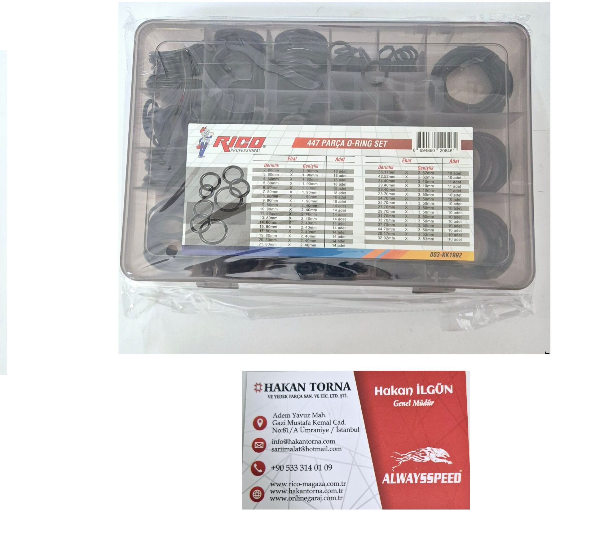 Rico 447 Parça O-ring Seti Yağ Ve Yakıt Conta Seti