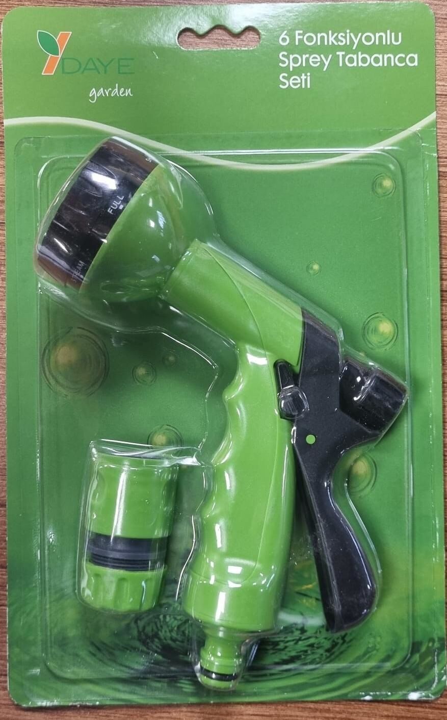 DY2423 6 Fonksiyonlu Spray Tabancası – Hortum Bağlantılı Bahçe Sulama Tabancası