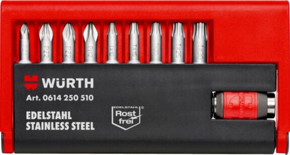 Würth Bits Uç Seti Paslanmaz Çelik 1/4 10 Parça