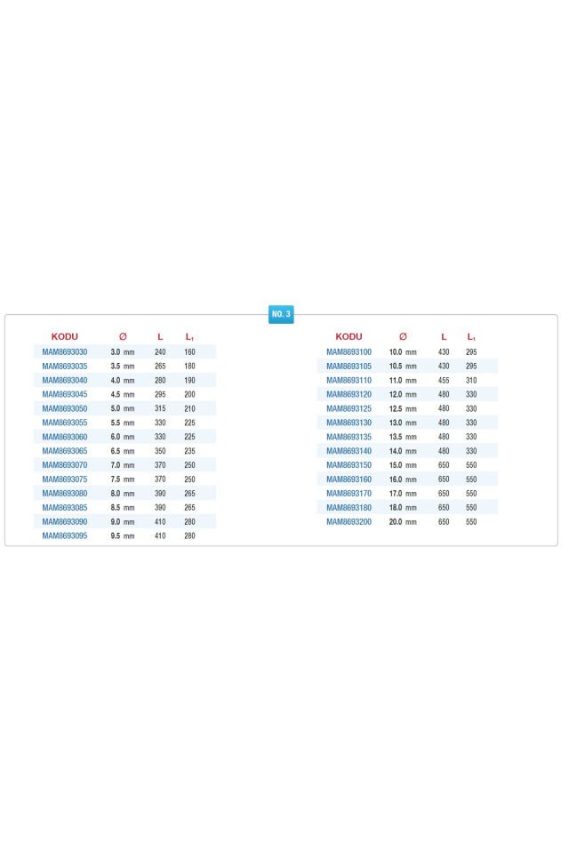 MAIER MATKAP UCU ÇELİK EXTRA UZUN 4 MM
