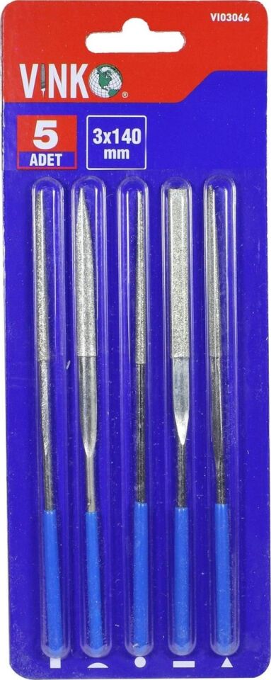 Vinko Elmas Eğe Takımı Izole Saplı 5 Parça 30 X 140 Mm 03064