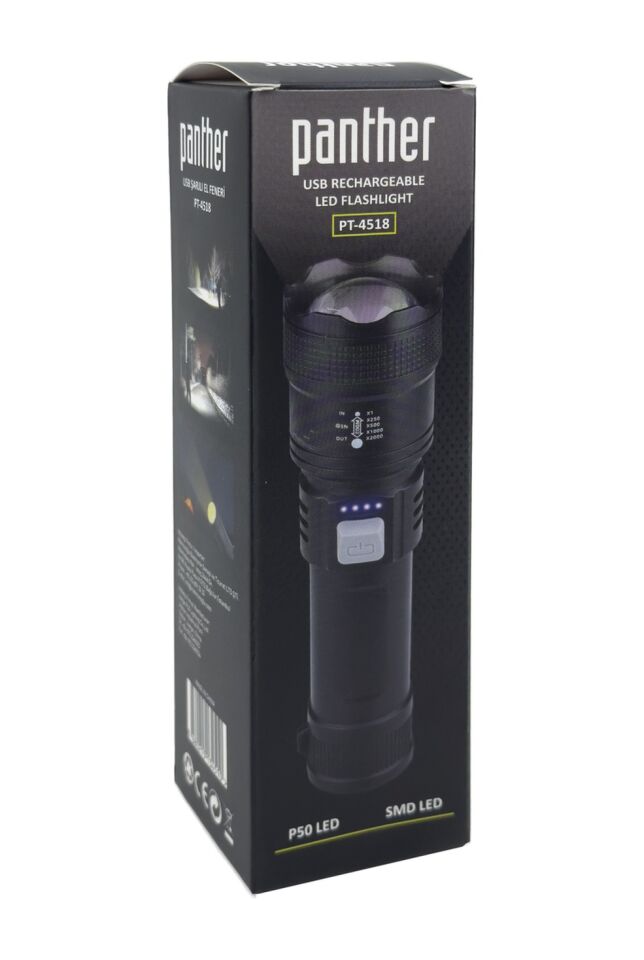 Panther Pt-4518 Usb Şarjlı El Feneri