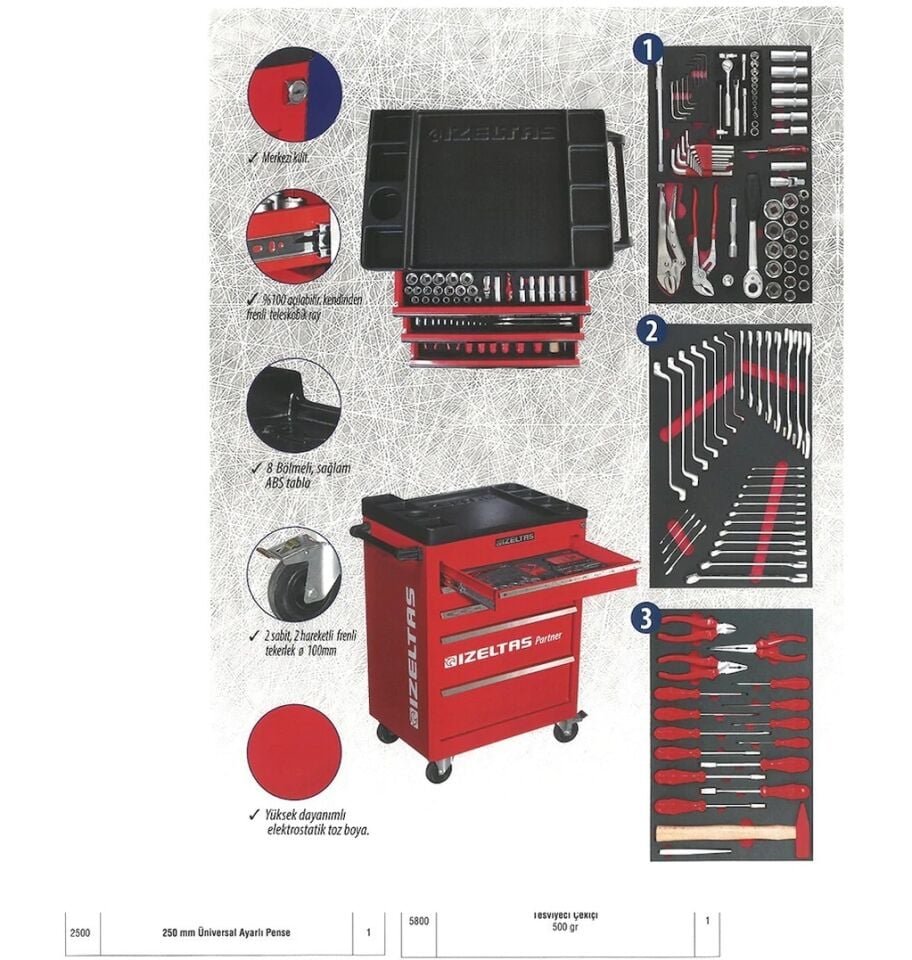 İZELTAŞ 5 ÇEKMECELİ PARTNER MOBİL TAKIM DOLABI DOLU