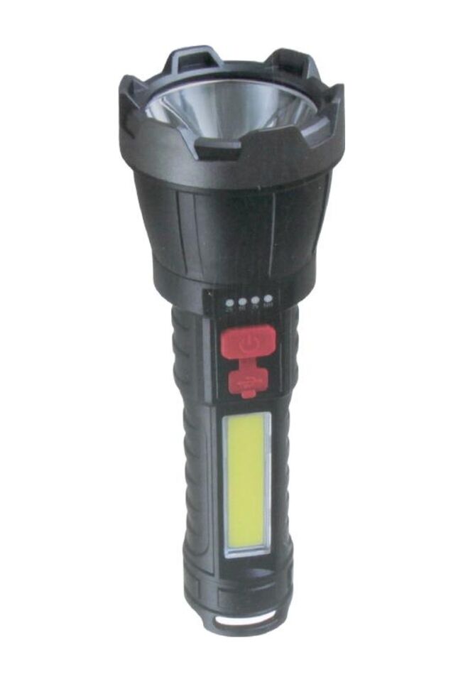 Panther PT-6106 USB Şarjlı Led El Feneri 3W 600 Lümen Sarı - Siyah