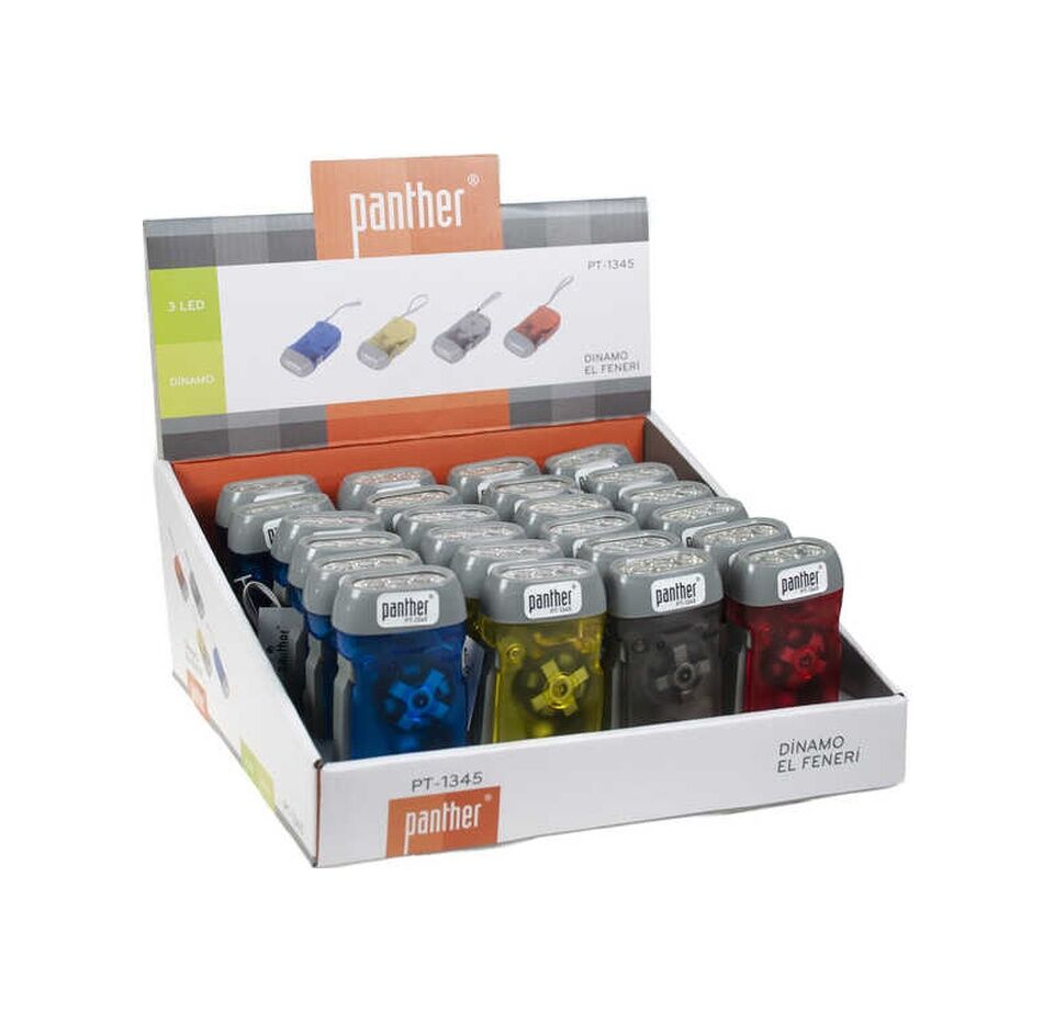 Panther Dinamolu Pilsiz El Feneri Deprem Acil Durum Pt-1345 Siyah