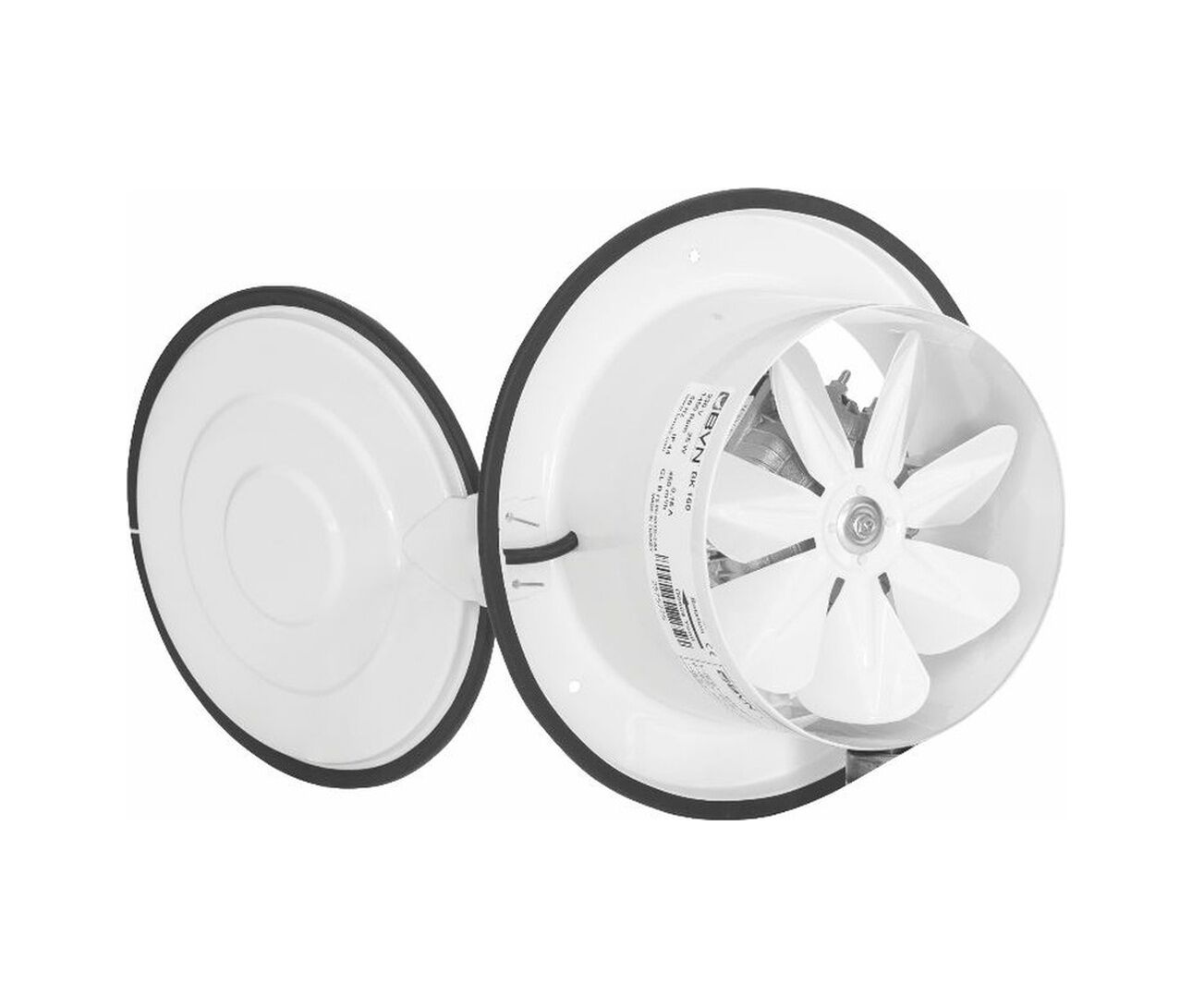 Bvn Bahçıvan Bk 160 Kapaklı Aksiyel 16 Cm 450 M³/H Baca Aspiratör