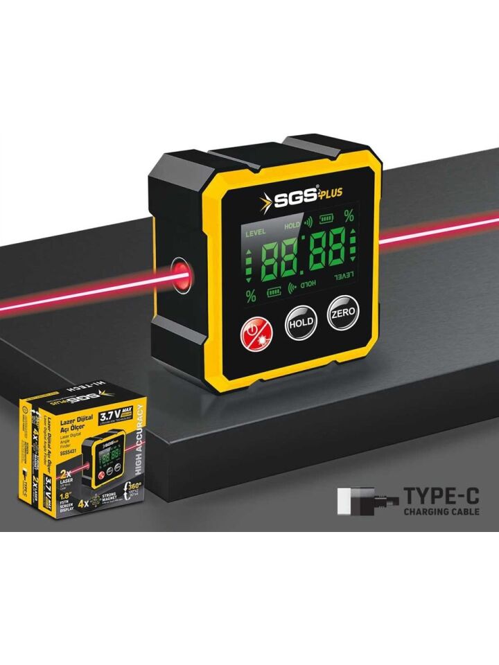 Sgs Lazer Dijital Açı Ölçer Mıknatıslı Sgs5431