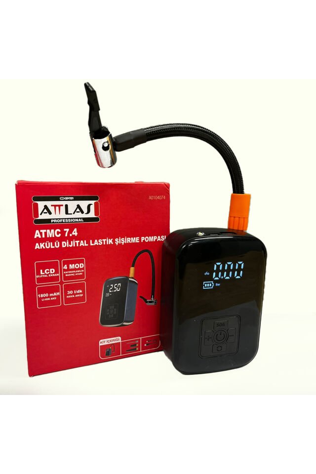 Attlas TMC 7.4 Lastik Şişirme Akülü Dijital