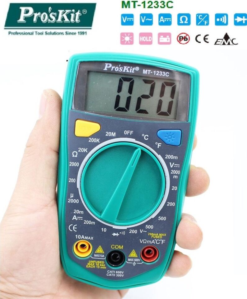Proskit MT - 1233C Dijital Multimetre Ölçü Aleti