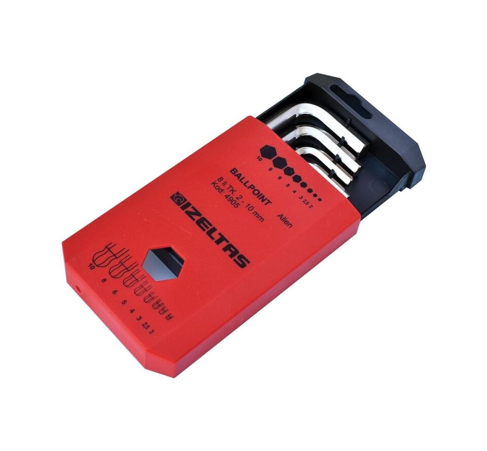 İzeltaş Yuvarlak Başlı Allen Anahtar Takımı 8  Parça