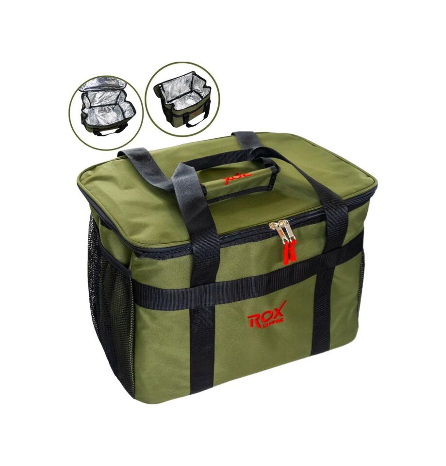 Rox Camping 0188 Isı Muhafazalı Termal Kamp Çantası 38 Litre Yeşil