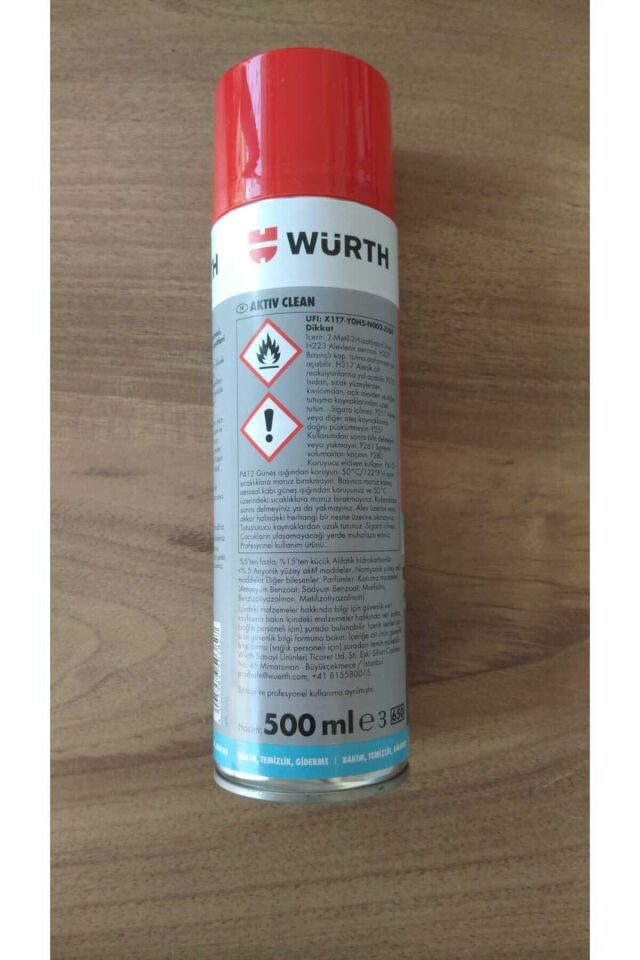 Würth Activ Clean Araç Içi Aktif Temizleme Köpüğü 500 ml