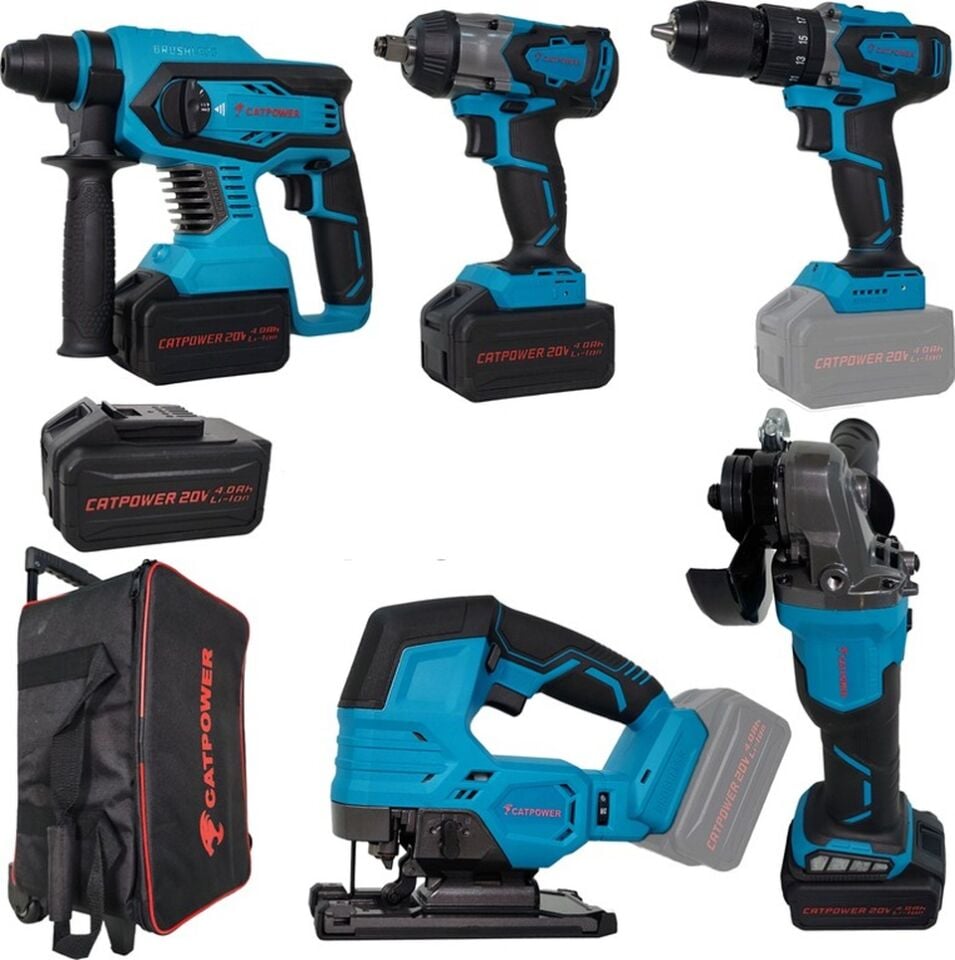 CATPOWER AKÜLÜ SET DARBELİ VİDALAMA KIRICI DELİCİ AVUÇ TAŞLAMA -4150