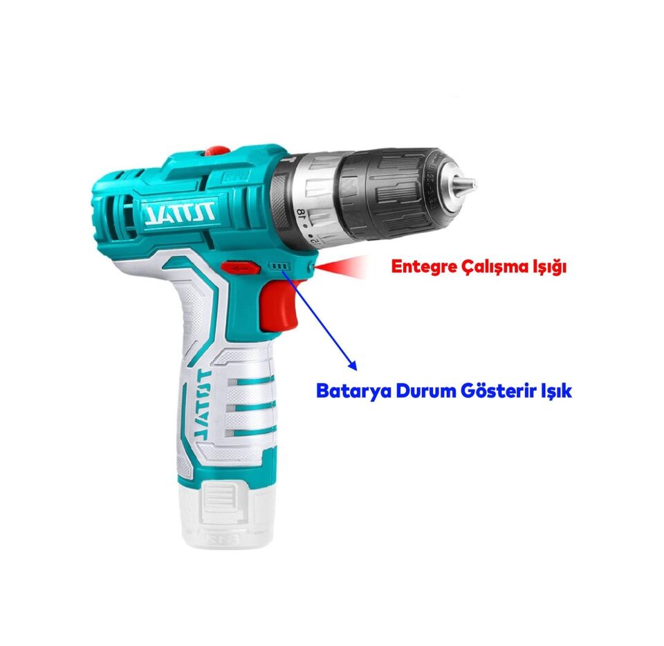 TOTAL AKÜLÜ DARBELİ VİDALAMA MATKAP 12 V TIDLI1232E