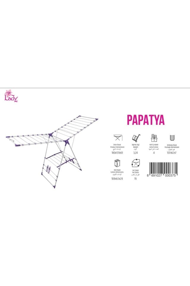 Saraylı Xxx Lady Papatya Çamaşır Kurutma Askısı - Kurutmalık 180x131x61 Cm
