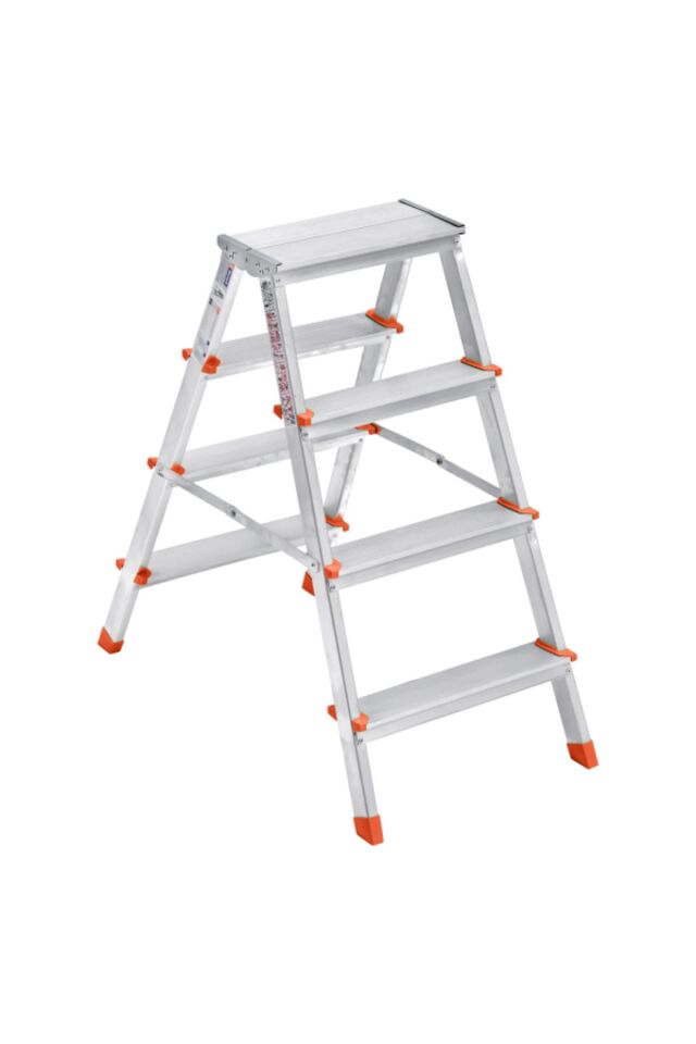 Saraylı Xxx Paslanmaz Alüminyum Çift Çıkışlı Çift Taraflı Seyyar Merdiven 4 4 Basamaklı