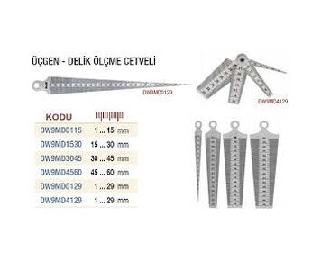 DW ÜÇGEN DELİK ÖLÇME CETVELİ 30-45 MM