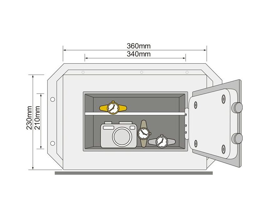 YALE GÖMME KASA DUVAR MONTAJ YWV/230/KB1