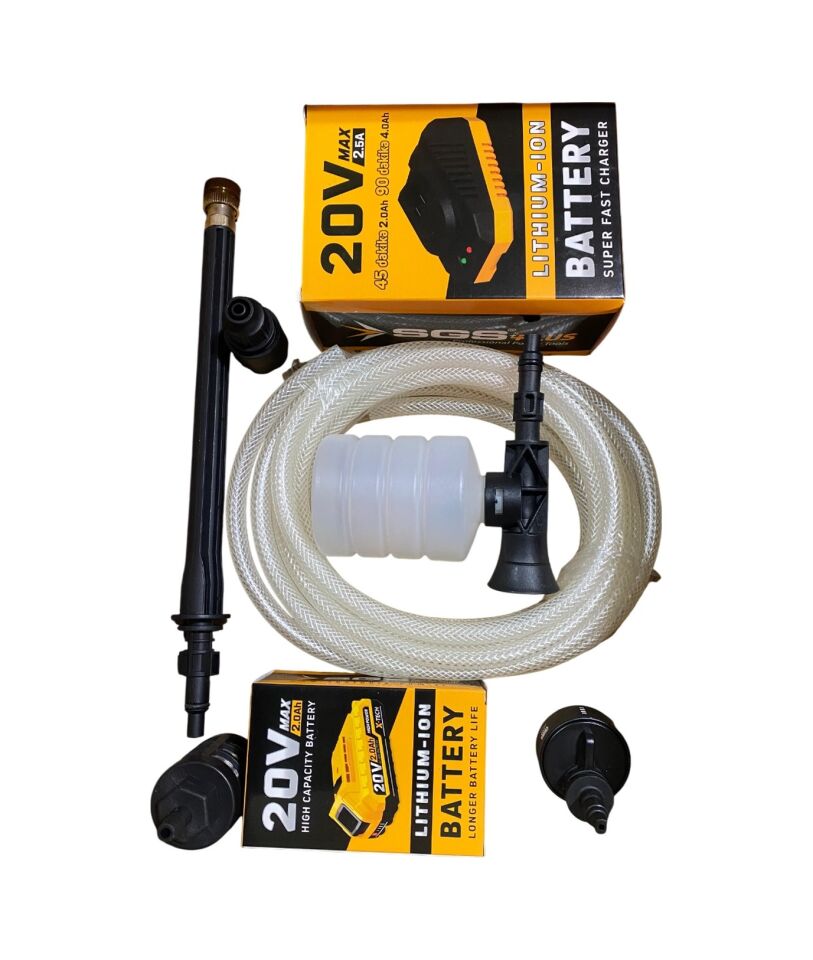 SGS AKÜLÜ BASINÇLI YIKAMA MAKİNESİ SETİ 30BAR 435PSI 1*2.0Ah SGS5410