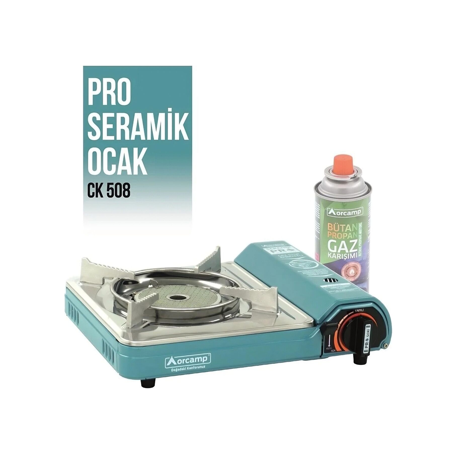 ORCAMP CK-508 TEKLİ PORTATİF KÖŞELİ MAVİ OCAK