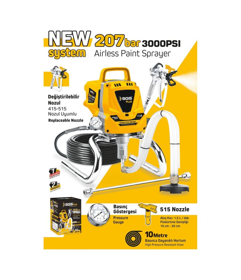 SGS PLUS SGS  Plus SGS5280 - 207 Bar Profesyonel Elektrikli Boya Püskürtme Makinesi