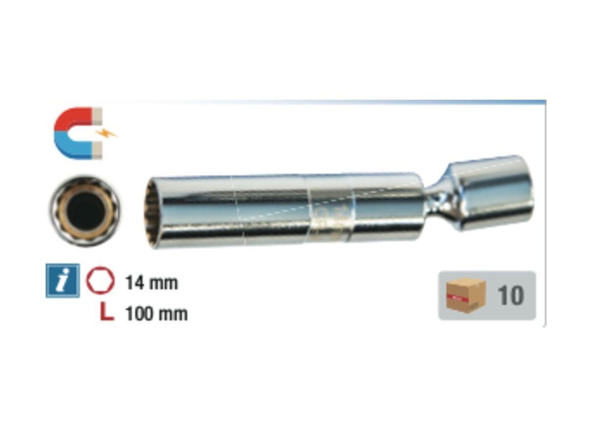 Nt Buji Lokması Mafsallı 3/8'' 14 Mm Manyetik Crv Buji Lokması