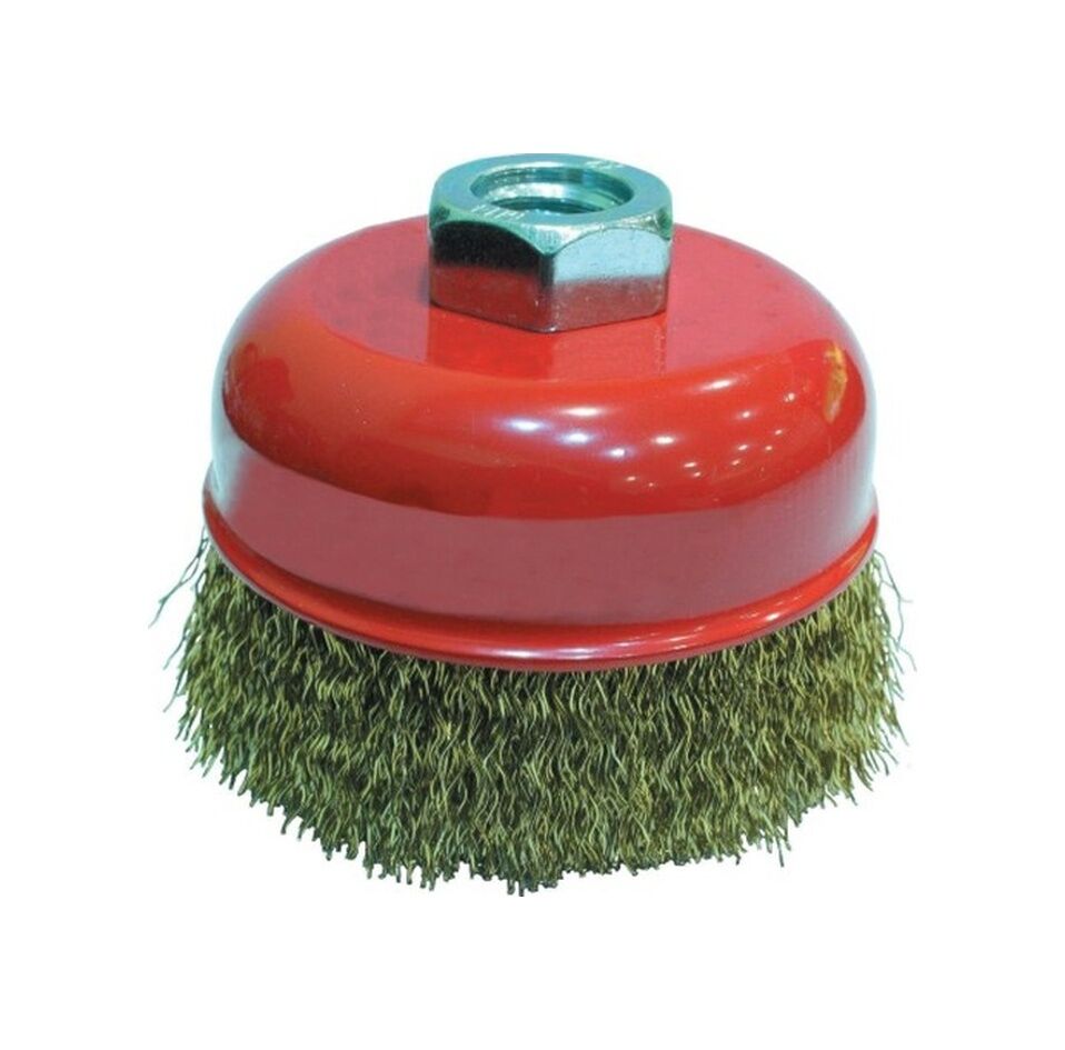 Partner PT02035 Sarı Dalgalı Telli M14 Vidalı Çanak Tel Fırça 125 MM