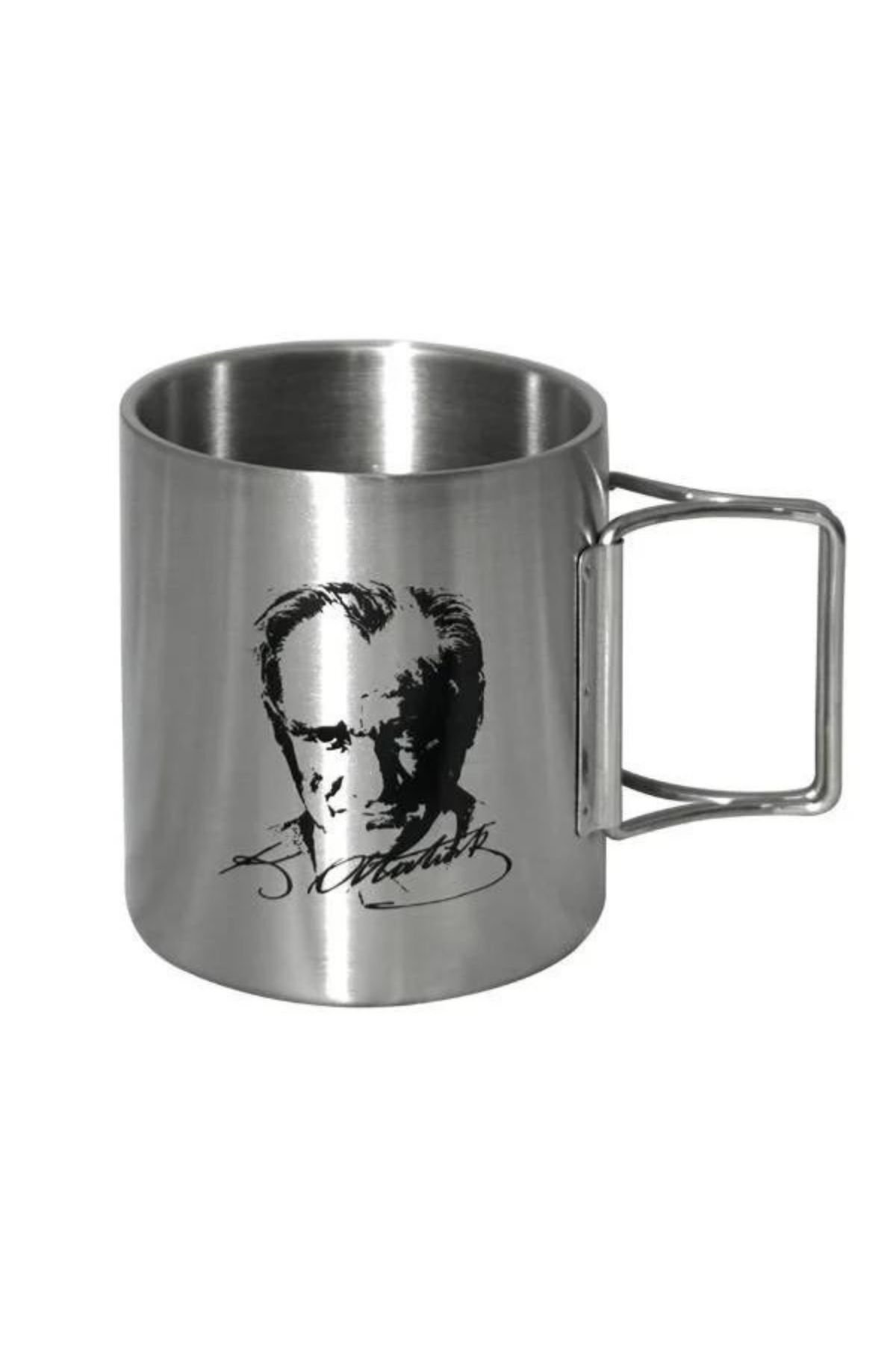 Orcamp Çelik Kupa Bardak Atatürk Silüetli Out-1800 Gri
