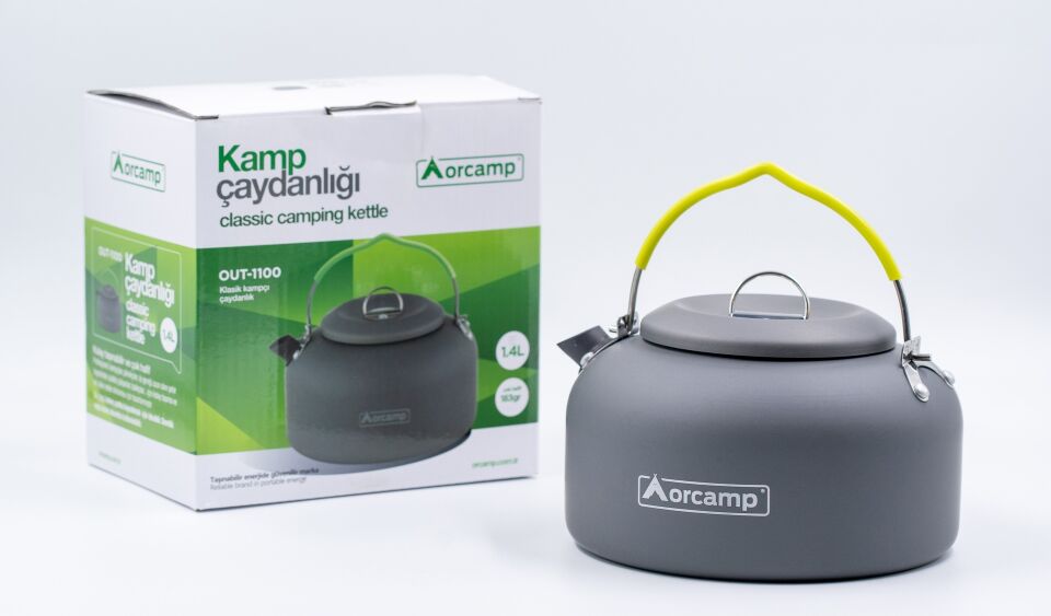 Orcamp Out1100 Kamp Çaydanlığı Çaydanlık Kulplu Açık Gri