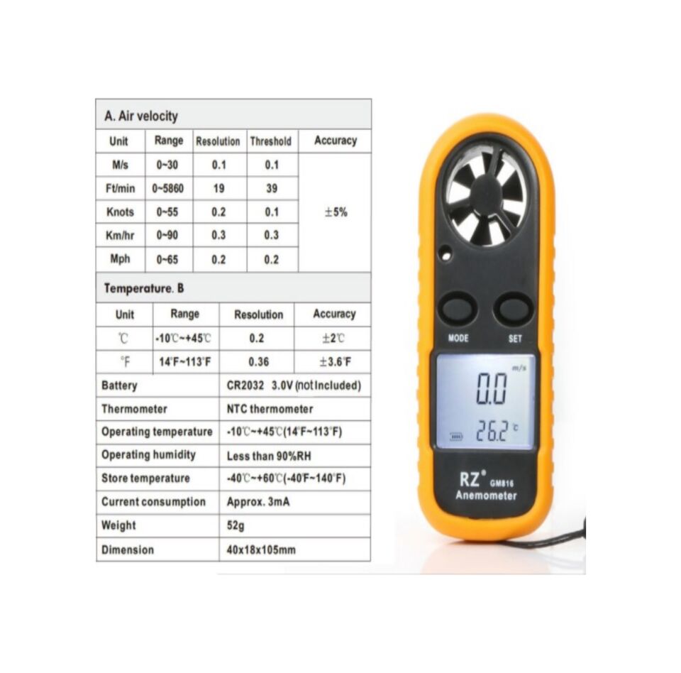 MASTECH RÜZGAR VE SICAKLIK ÖLÇME AM802