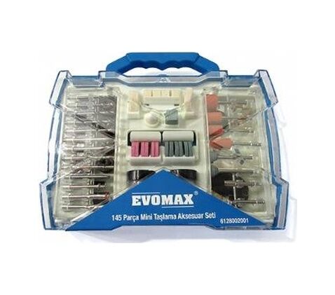 EVOMAX MİNİ TAŞLAMA AKSESUAR SETİ 145 PARÇA 6128002001