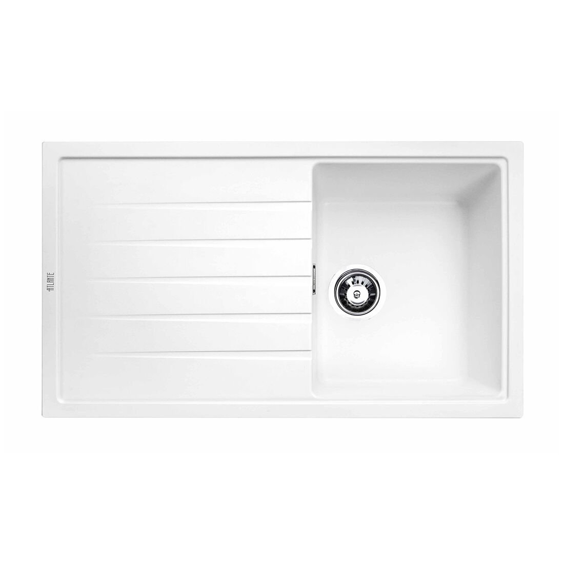 Atlante Granit Eviyе Tek Damlalıklı Beyaz 285602 | Şık ve Dayanıklı Granit Eviyesi