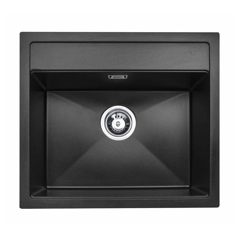 Atlante Granit Eviyе Tekli Üstten Yapıştırma Siyah 285604 | Modern ve Dayanıklı Mutfak Eviyesi