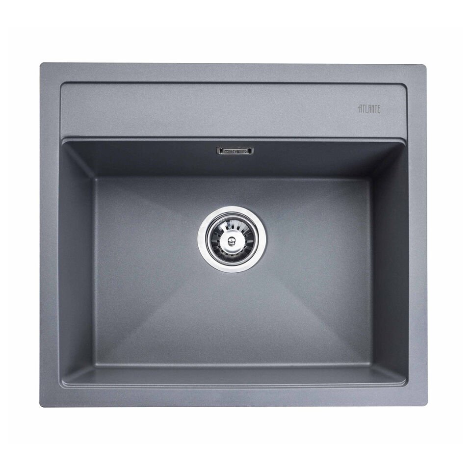 Atlante Granit Eviyе Tekli Üstten Yapıştırma Antrasit 285604 | Modern ve Dayanıklı Mutfak Çözümü