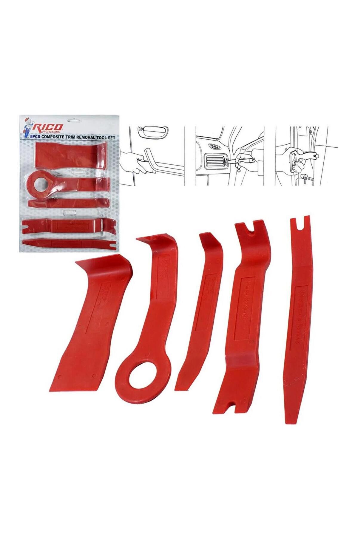 Rico PVC Döşeme ve Trim Sökme Takımı - 5 Parça Set Rc 1301