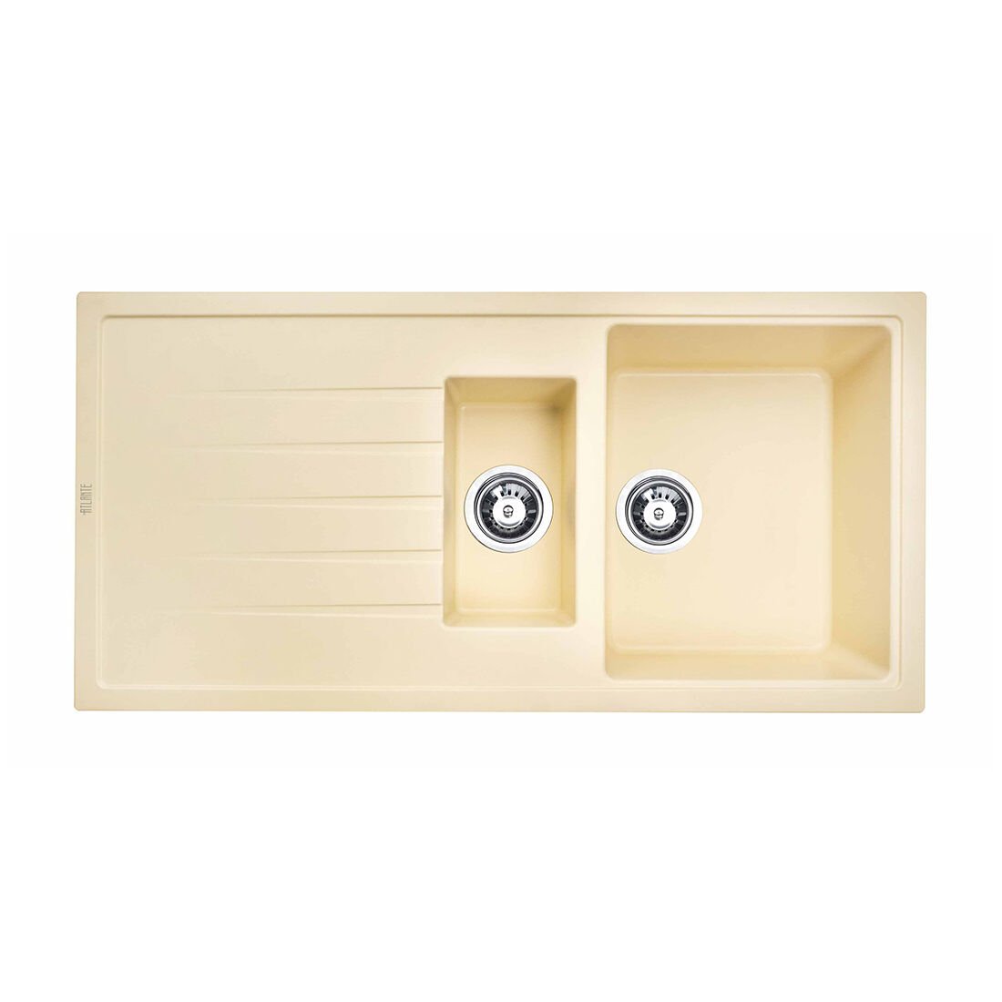 Atlante Granit Eviye 1,5 Gözlü Tek Damlalıklı Krem 285600 | Fonksiyonel ve Dayanıklı Mutfak Evyesi