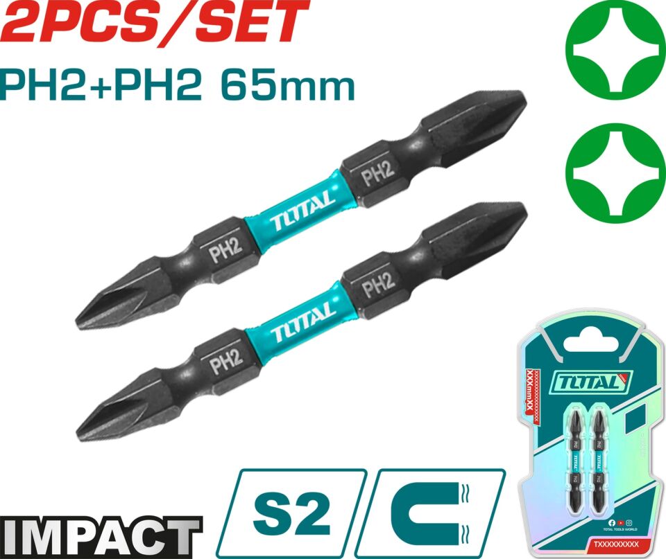 TOTAL DARBELİ ÇİFT TARAFLI BİTS UÇ TACIM72PH265