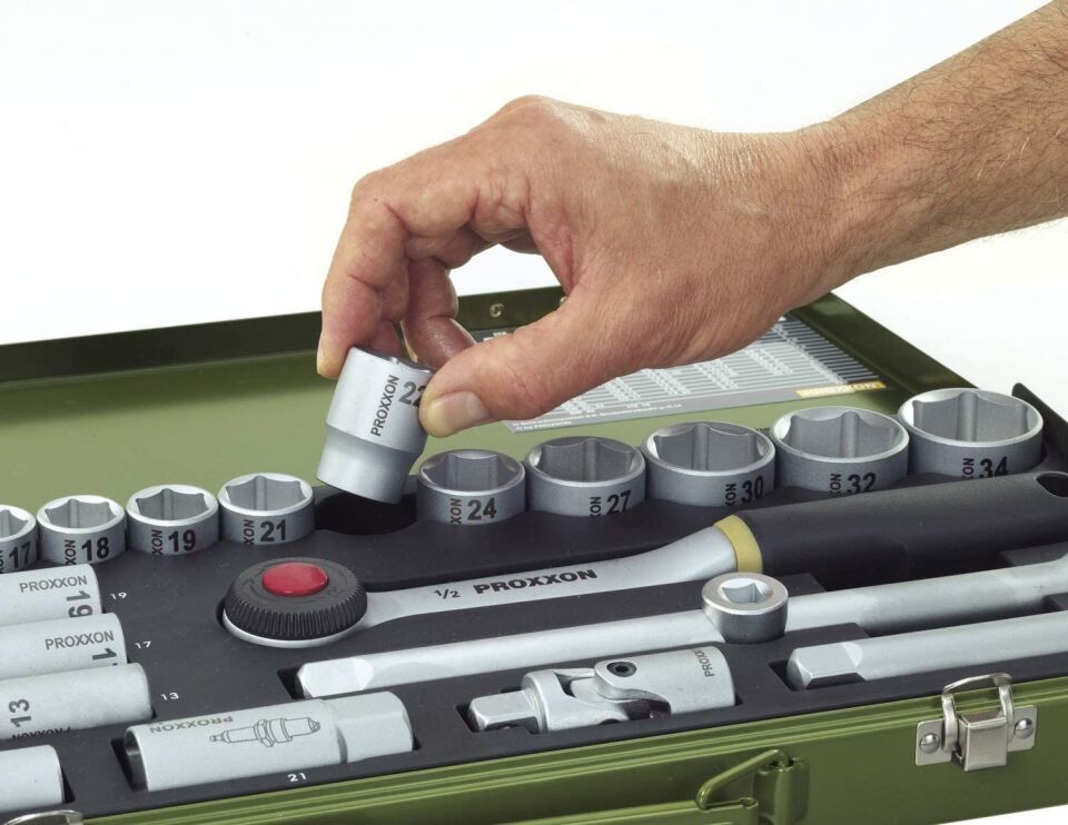 Proxxon 1/2 Cırcır Kollu 29 Parçalı Lokma Takımı 23000