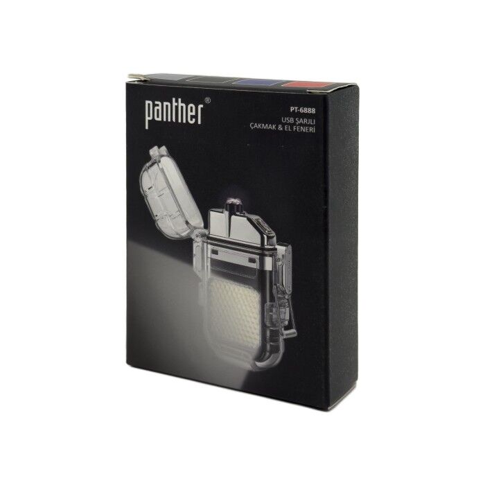 Panther Pt-6888 Usb Şarjlı Çakmak-fener Şeffaf