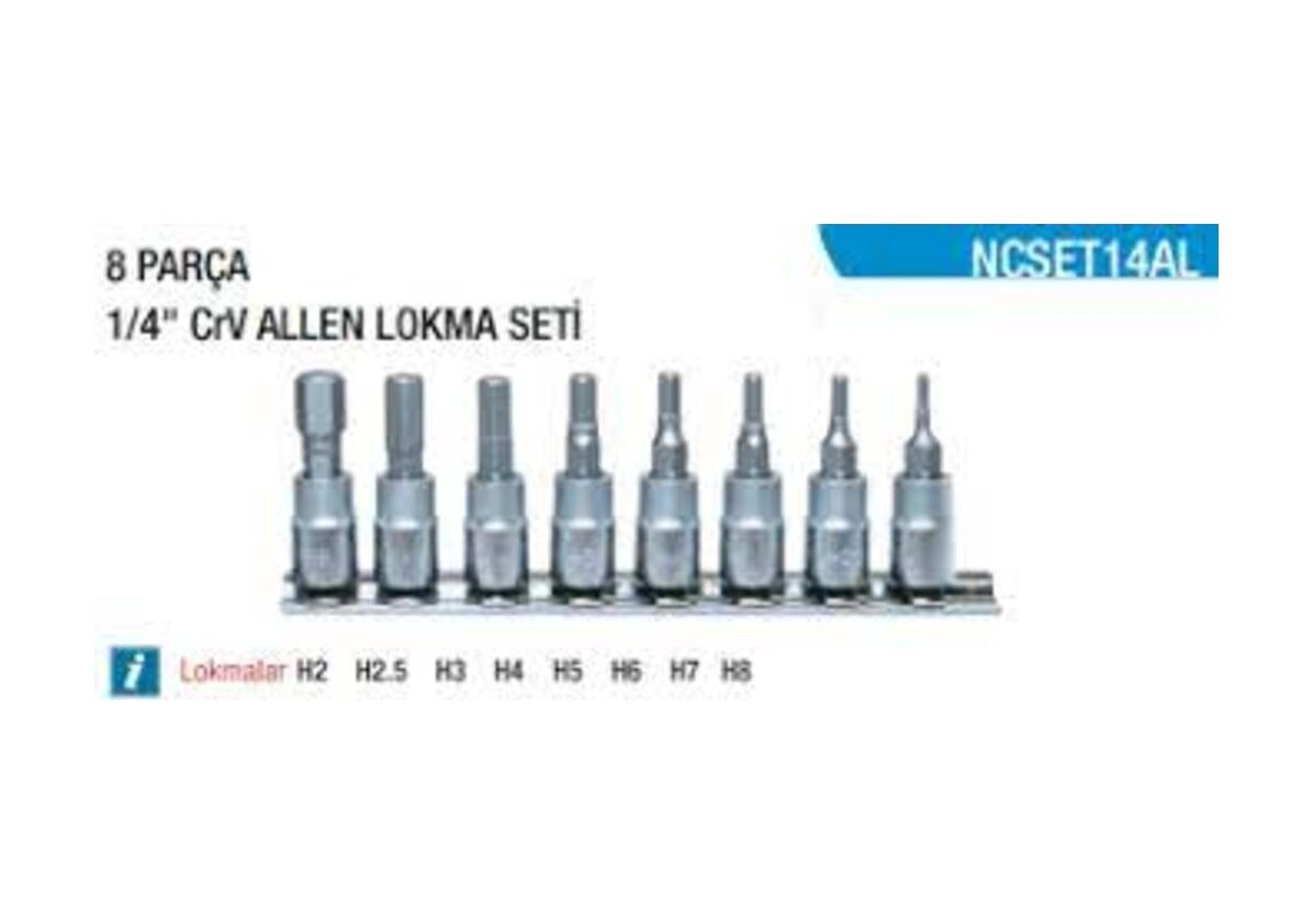 Nt Tools 1/4'' Allen Lokma Takımı 8 Parça Ncset14al
