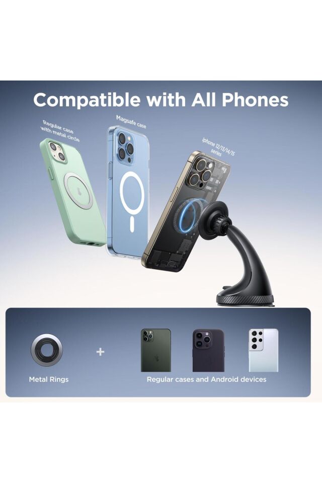 Joyroom Zs406 Vantuzlu Manyetik MagSafe Uyumlu Araba İçin Telefon Tutucu