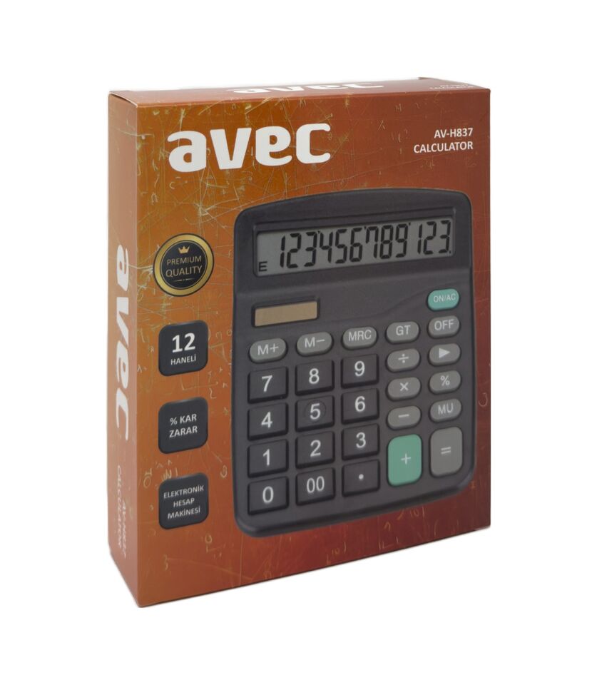12 Haneli Hesap Makinesi Av-h837 Çok Renkli