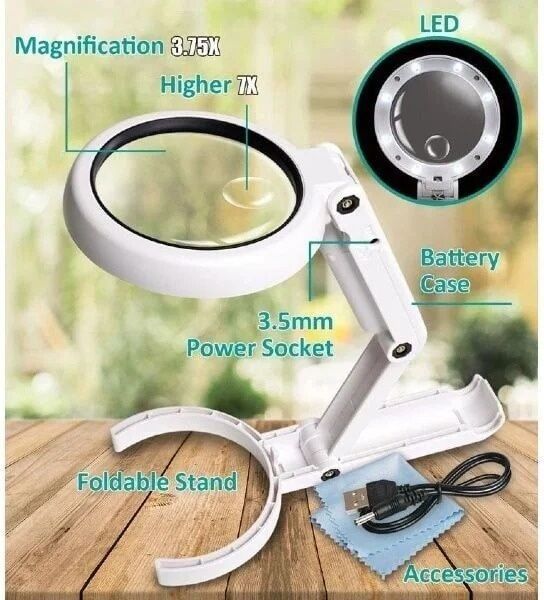 Proskit Ma-025 Katlanabilir Usb Ledli Büyüteç