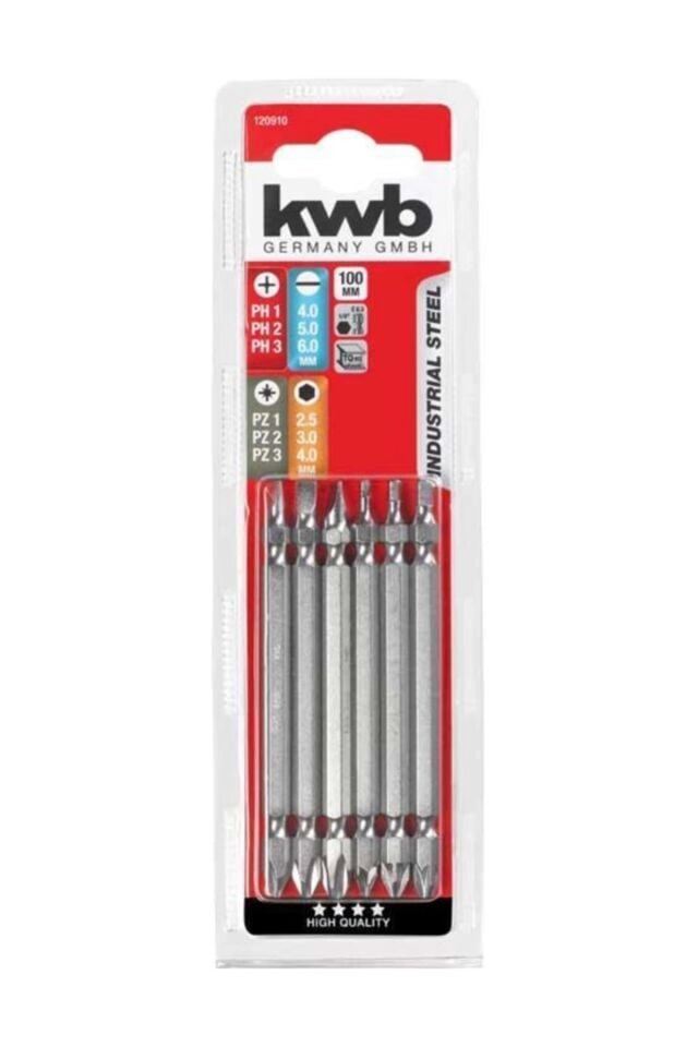 KWB  Doppelbit set 100mm 6tlg. Çift Taraflı Bits Uç 100mm6prç 49120910