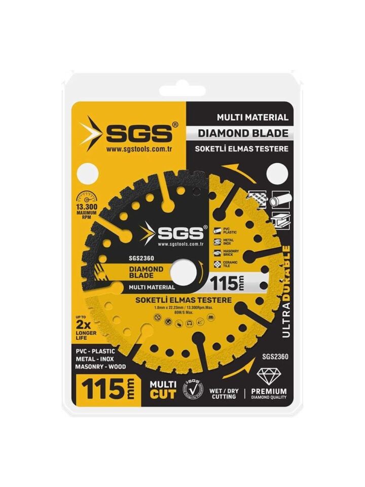 Sgs Çok Amaçlı Multı-materıal Elmas Kesme Diski 115 Mm Sgs2360